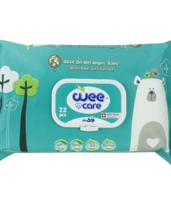 دستمال مرطوب کودک وی کر مدل عصاره آلوئه ورا و روغن زیتون 72برگی