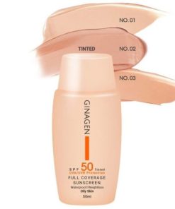 کرم ضد آفتاب رنگی ژیناژن مدل SPF 50-01-02-03 مناسب پوست های چرب حجم 50 میلی لیتر